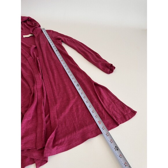 Cynthia Rowley Linen Hooded Duster Cardigan Size S Pink Long Lightweight Beachy - Picture 7 of 9